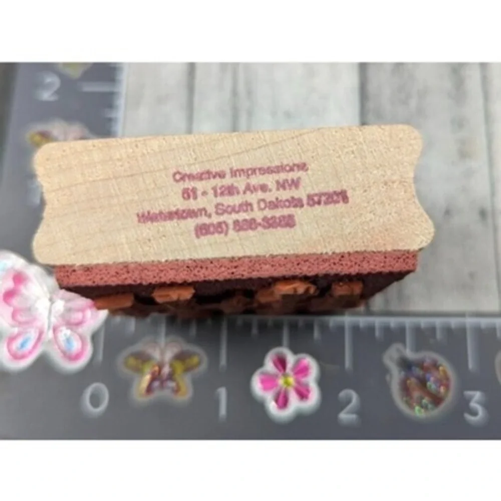 Creative Impressions Happy Thoughts Nicest Company Rubber Stamp Wood #D120